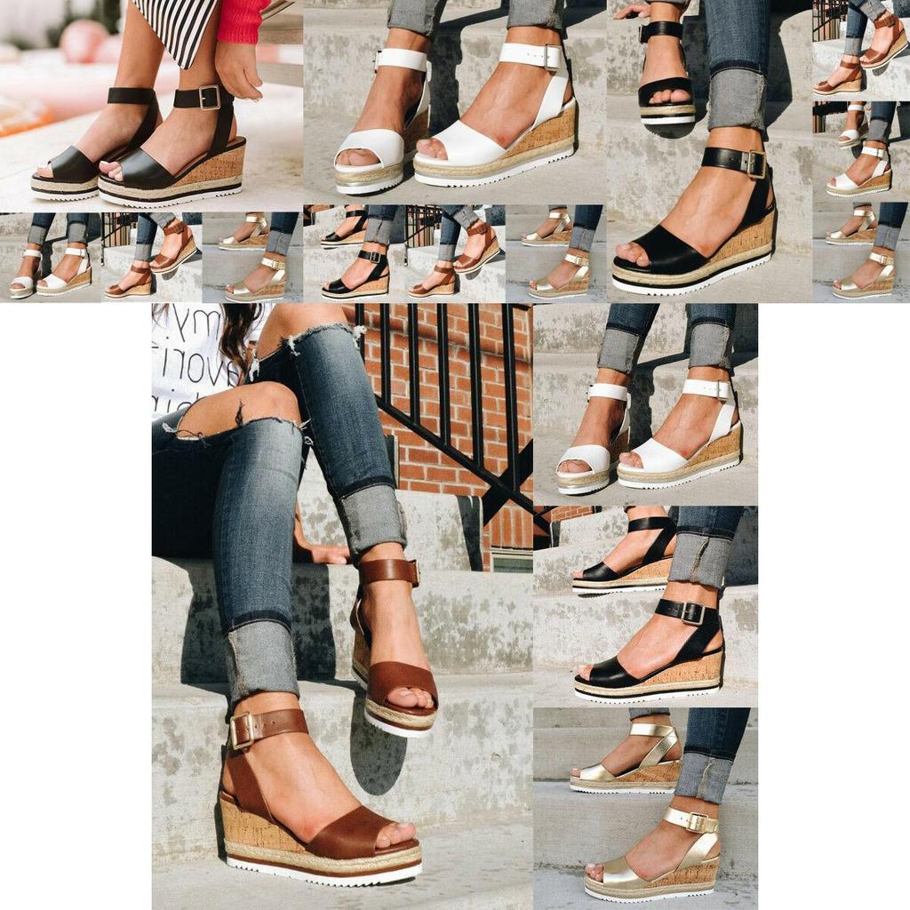 Elegant Women's Ankle Strap Open Toe Platform Wedges Sandals For Summer Comfort