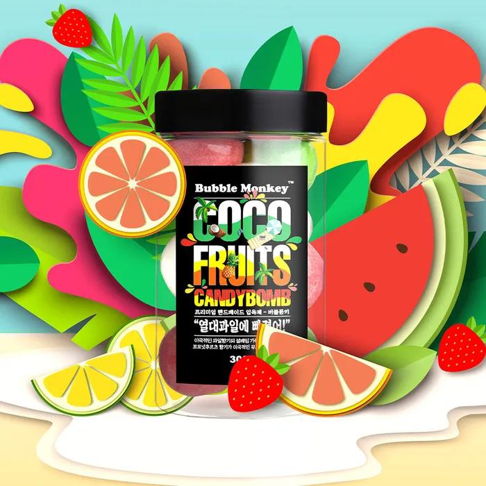 

Мыло-пена для ванны Bubble Monkey Coco Fruit Candy Bomb Бомбочка для ванны 30г x 10шт