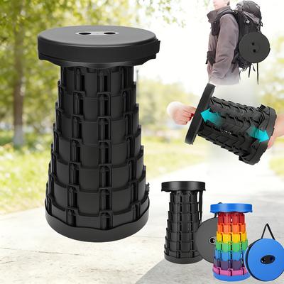 Height-Adjustable Portable Telescopic Chair – Heavy-Duty Compact Foldable Storage Chair Or Folding Footrest, Suitable For Camping, Hiking, Fishing
