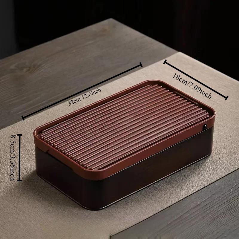 

Многофункциональный бамбуковый чайный поднос, дренажная коробка для хранения чайного набора, гостиная, семейный чайный набор для кунг-фу, выдвижная коробка для распределения чая