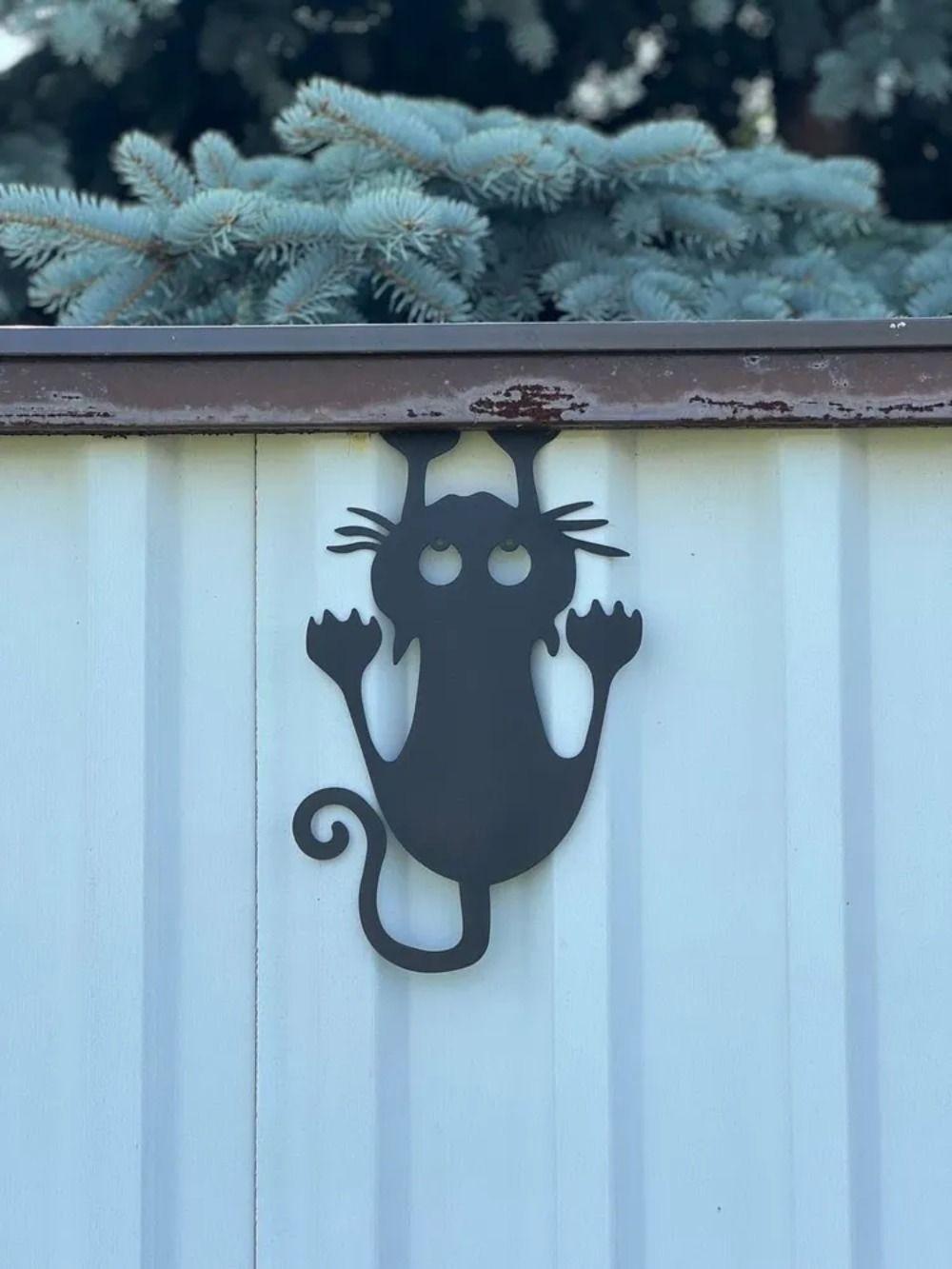 Стальная садовая статуя дикой кошки, уличная скульптура, декоративная фигурка