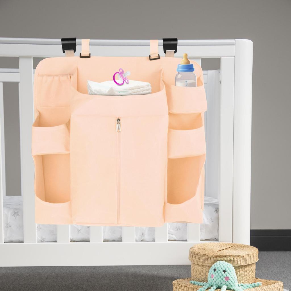 Hanging Diaper Stacker Ample Storage Nursery Organizer with 13 Pockets for Crib and Changing Table Organization
