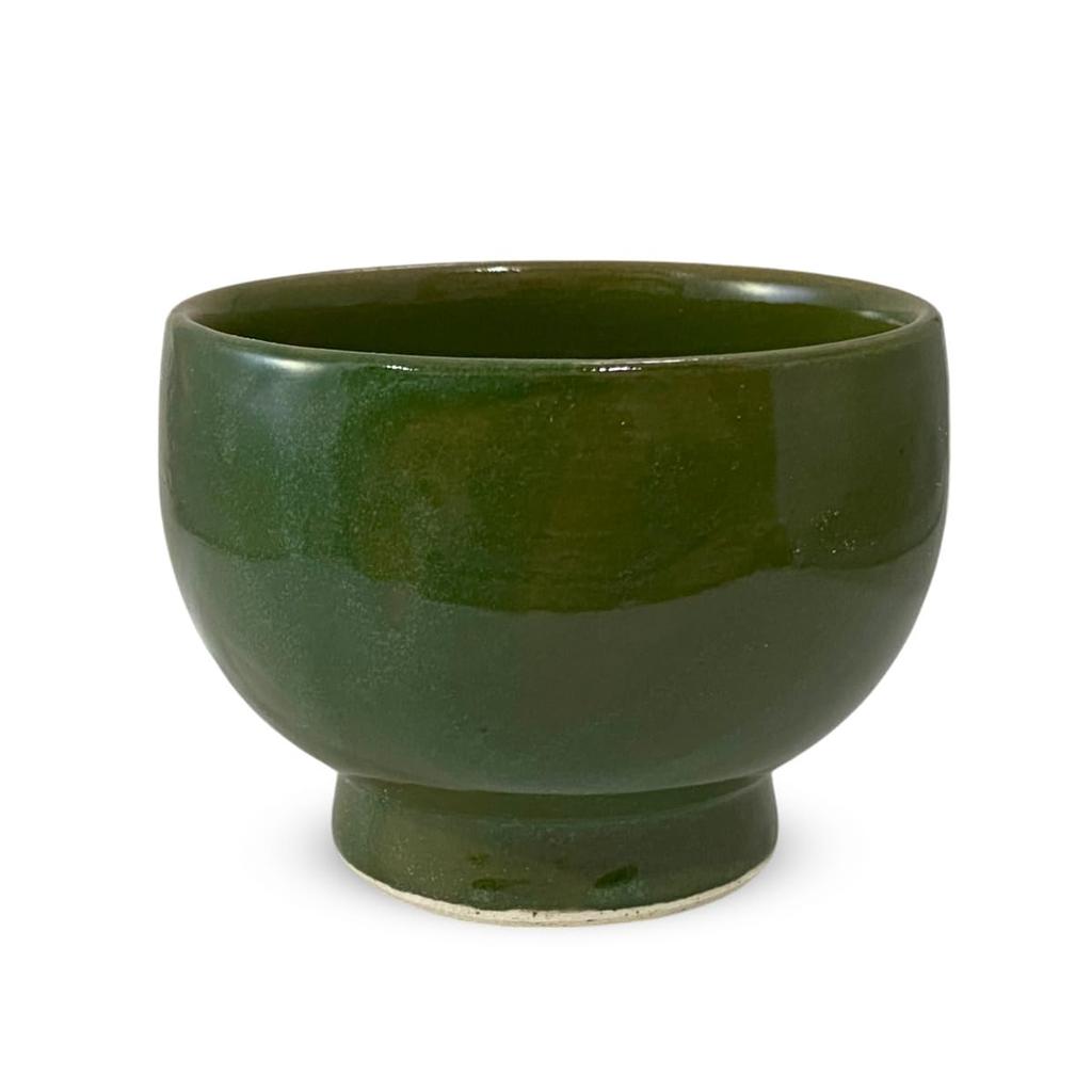 J-kitchens Hasami Ware Matcha Bowl with Green Glaze, Kiln-Tempered, Suitable for Outdoor Tea Ceremony (Approx. 350cc) Japanese Powdered Green Tea