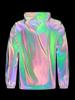 Men's Iridescent Reflective Hooded Windproof Jacket - Trendy Loose Fit, European & American Sizes