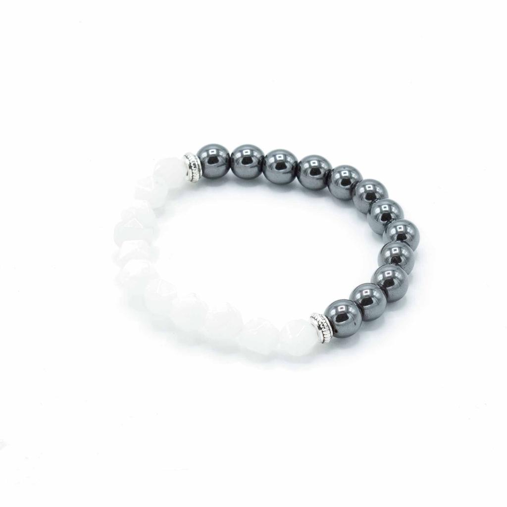 Rock Quartz Bracelet, Faceted Magnetic Gemstone