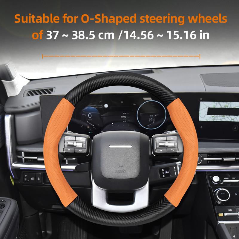 For Hyundai Carbon Fiber Texture Perforated Leather Steering Wheel Cover I30 Tucson Ix35 I20 Solaris Creta I10 Ioniq Getz Accent WW73