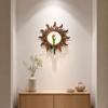 Wooden Sun Shaped Wall Mounted Hydroponic Plant Holder with Glass Test Tube Vase for Small Plants and Decorative Display Indoor Outdoor Use