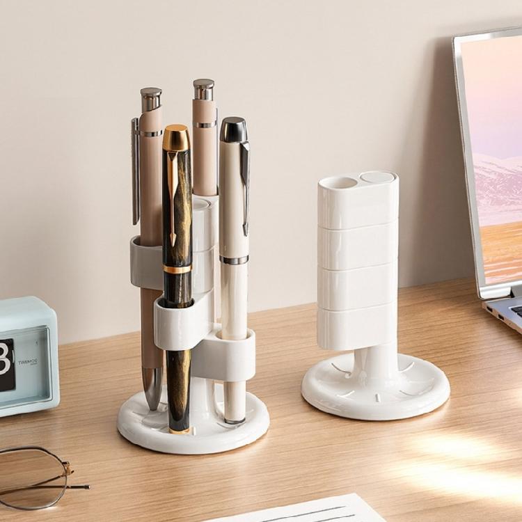 High Capacity Rotating Pen Stand 4 Compartments   ABS Construction Office Supply