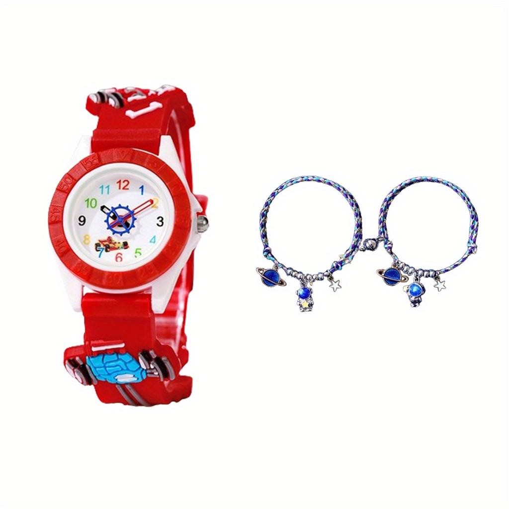 1/2 Stück - Entzückendes Kinder-Cartoon-Uhrenset - Armbanduhren mit farbenfrohen Designs und leicht ablesbarem Zifferblatt - Perfektes Geschenk für Kinder