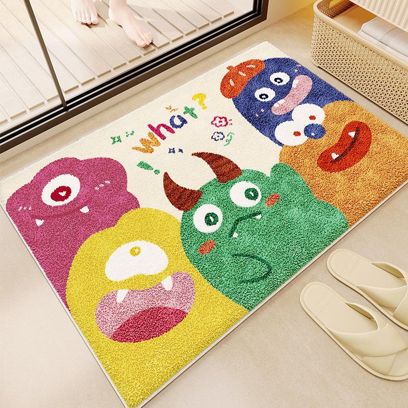 Cartoon Bathroom Floor Mat Absorbent Quick Drying Foot Mat Wear-resistant Toilet Anti Slip Mat