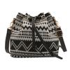 Modische Leinenstoff Eimer Tasche Blumenmuster Verstellbarer Kordelzug Schultertasche Ethnischer Stil Umhängetasche Damenmode