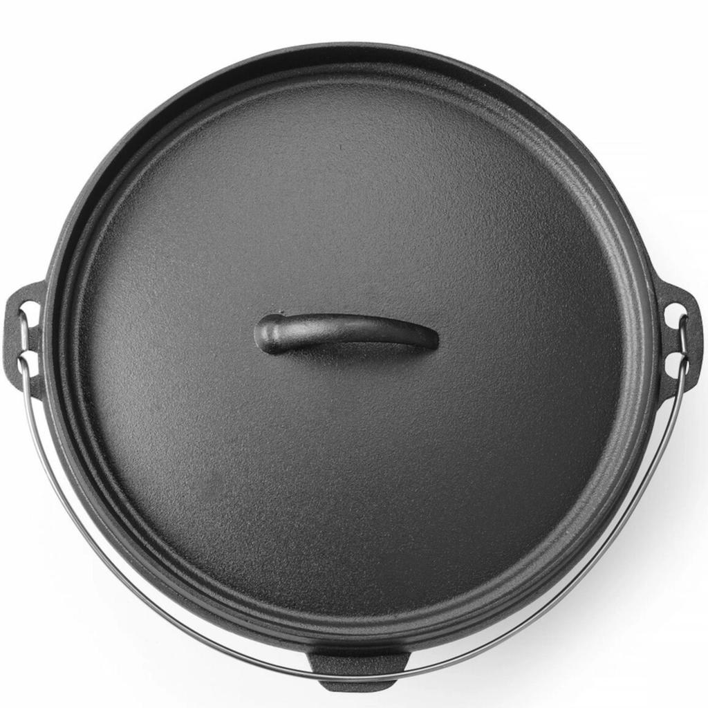 Cast Iron Cauldron, Hunting Pot, for Over the Campfire, for Soups and Stews, Diameter 310 X 155 Mm, 7.2 L