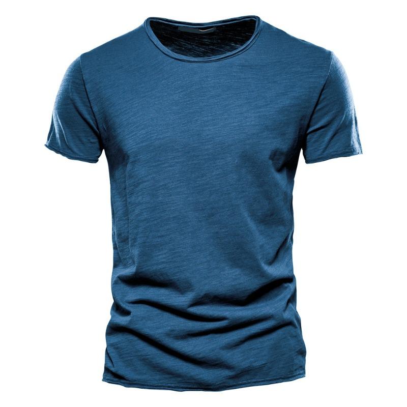 Summer men's new solid color V-neck short-sleeved T-shirt  men's fashion