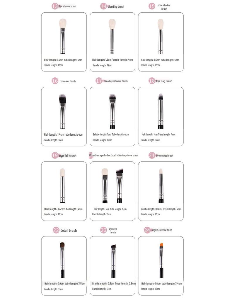 ANMEI 25-Piece Professional Animal Hair Makeup Brush Set