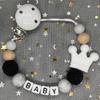 Free Personalised BPA Free Silicone Baad Dummy DIY Silicone Baby Pacifier Custom Clip Name Colorful Pacifier Chain Teething Gift