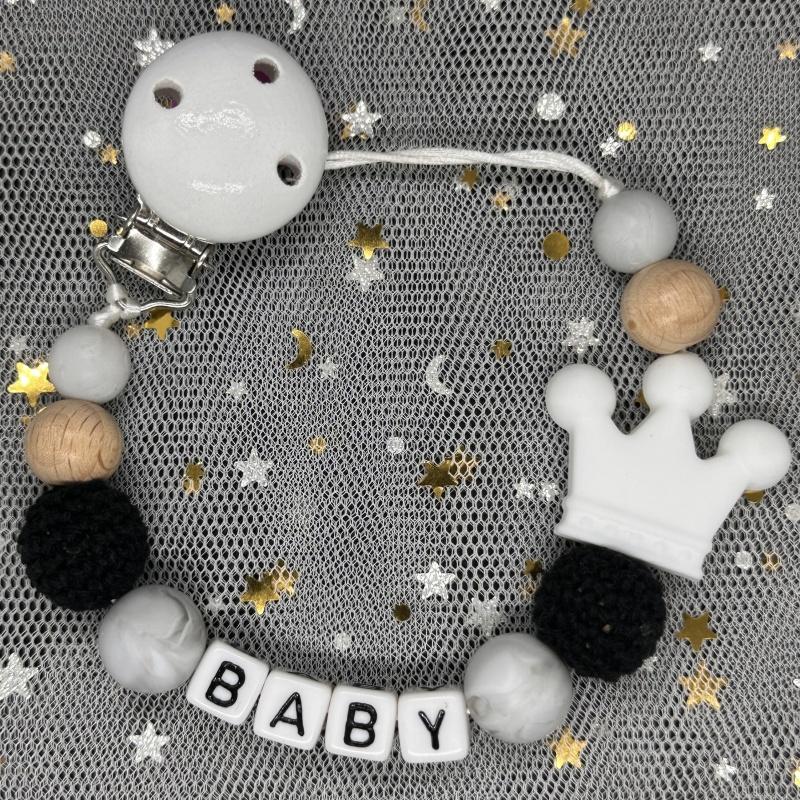 Free Personalised BPA Free Silicone Baad Dummy DIY Silicone Baby Pacifier Custom Clip Name Colorful Pacifier Chain Teething Gift