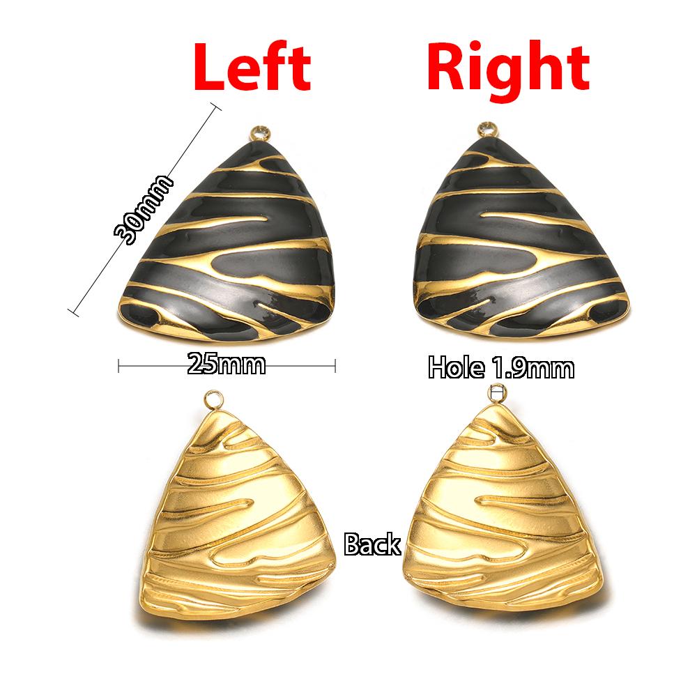 5pcs Stainless Steel Enamel Triangle Charms for DIY Jewelry Findings Necklace Pendant Bracelets Earrings Making Eardrop Supplies