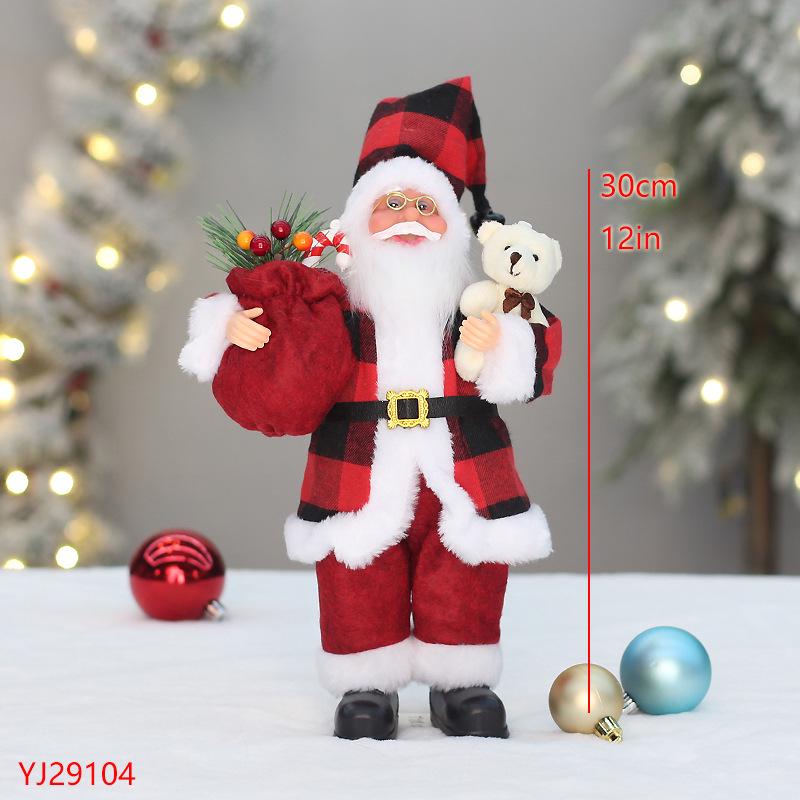 30cm Standing Santa Claus Christmas Doll for Window Display