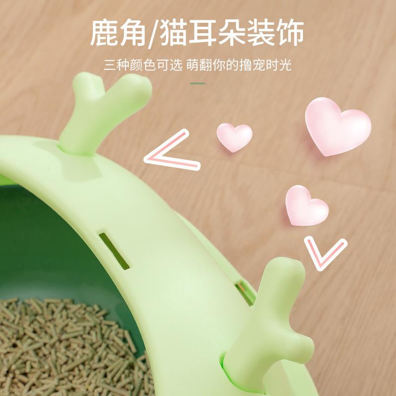Extra Large Splash-Proof Semi-Enclosed Cat Litter Box for Kittens