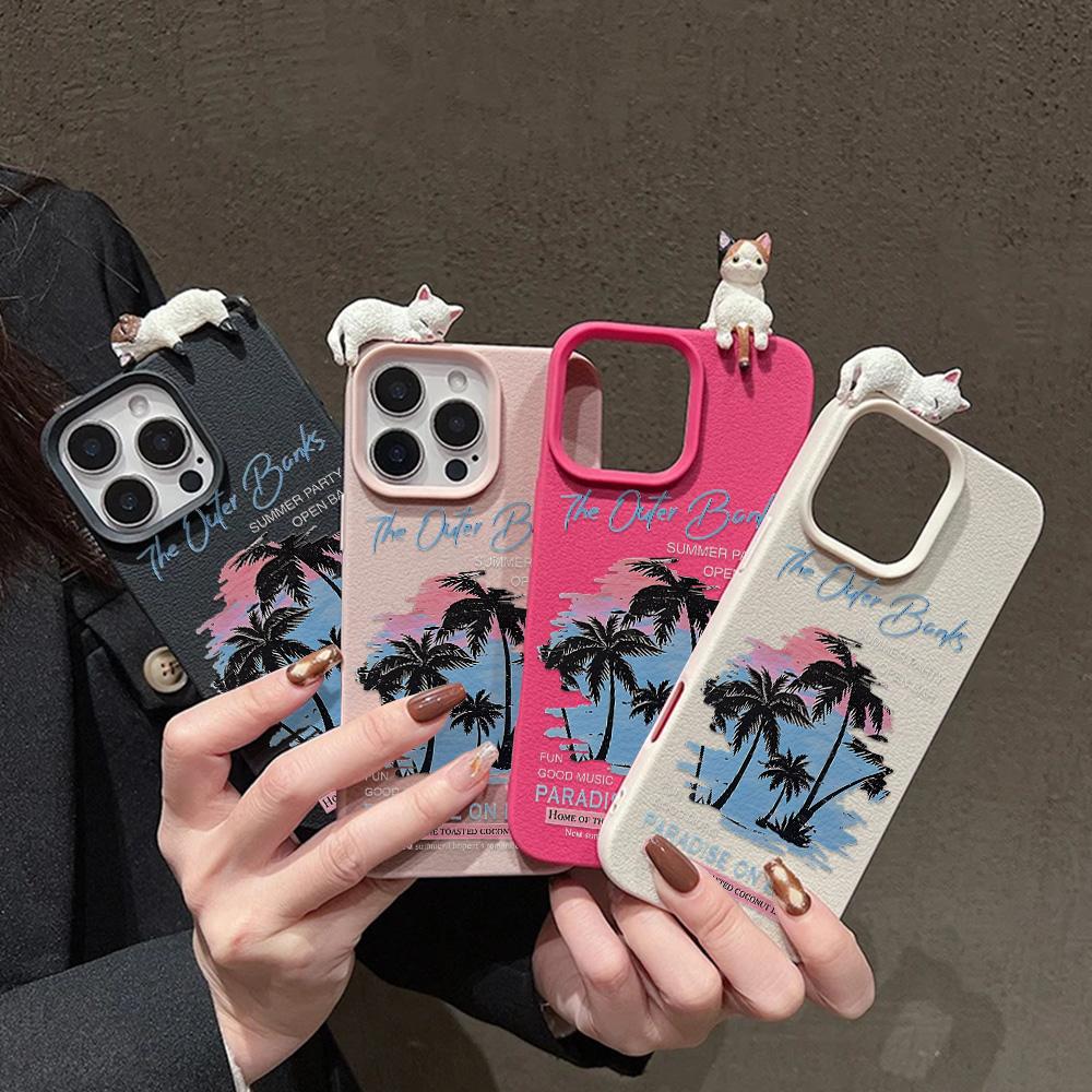 3D Handyhülle für iPhone 11 13 17 Pro Max 17 Air Case iPhone 13 15 16 Pro Max 12 14 Pro Max 14 15 Plus Niedliche 3D Kätzchen Cartoon Leder