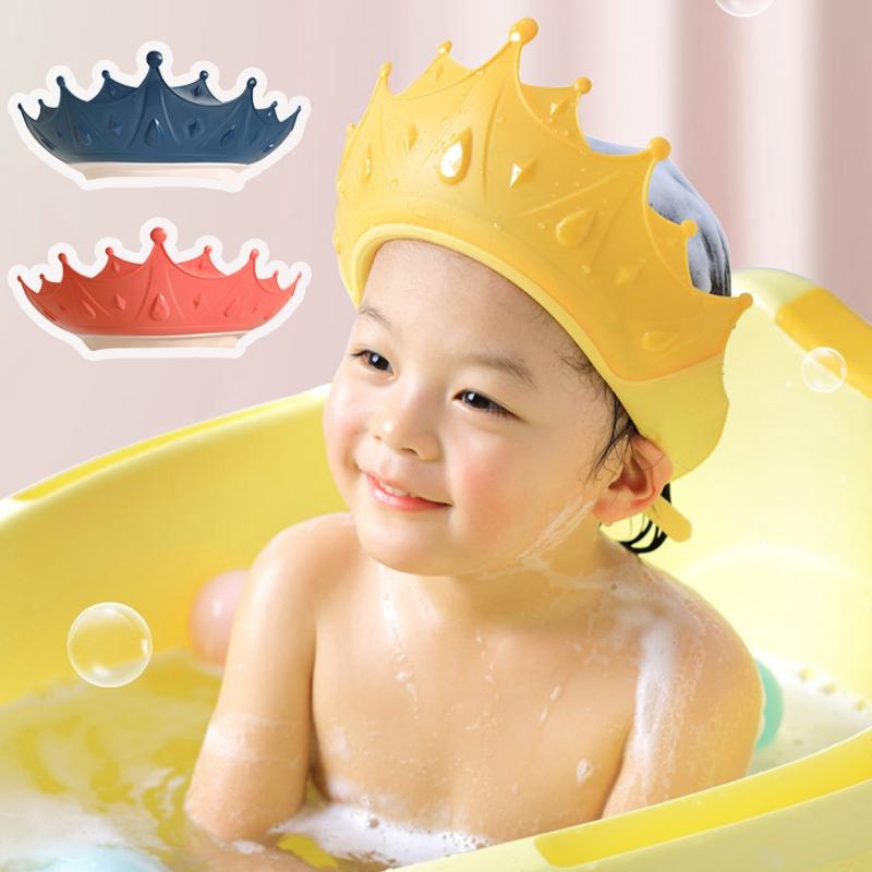 Buy Adjustable Baby Shower Shampoo Cap Crown Shape Wash Hair Shield Hat