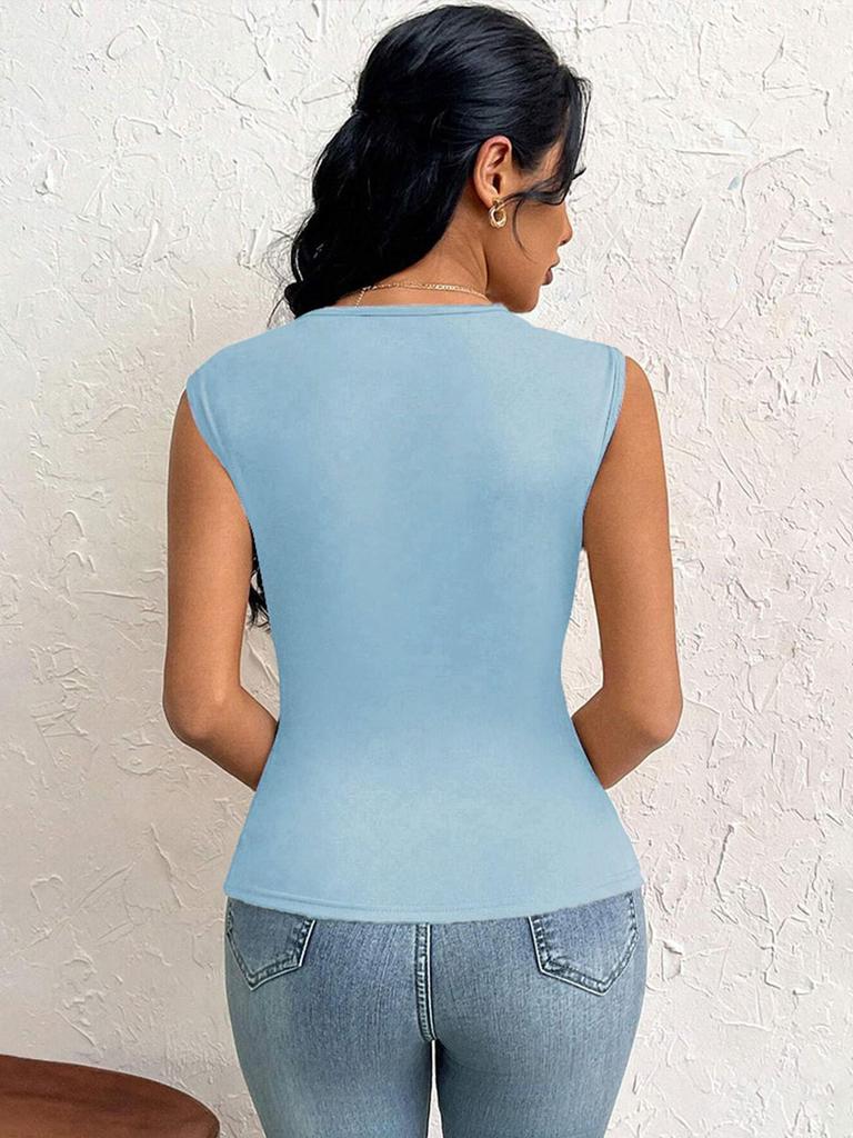 Women's European & American Style Elegant One-Shoulder Slim T-Shirt - Spring/Summer 2026 Collection