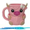 3D Printed Highland Cow Ice Pint Holder with Antifreeze Handle Snack Drawer Popsicle Cute Ice Cream Pint Containers Dessert Cup