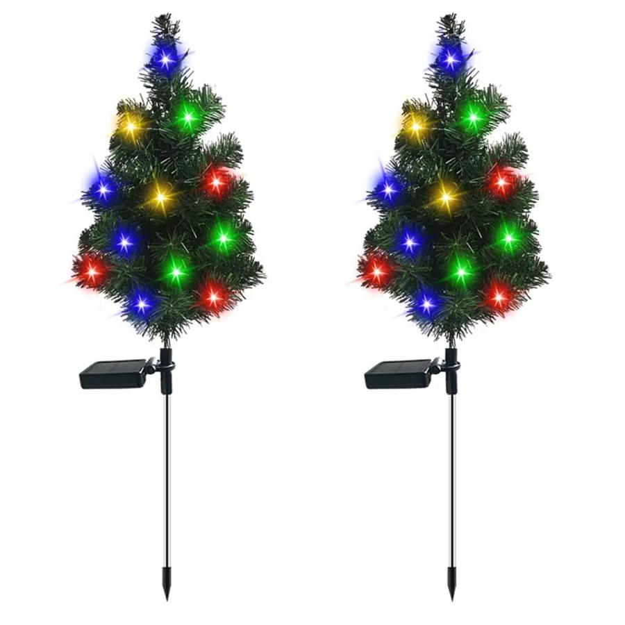 Solar Christmas Tree Garden Stake Light Waterproof Outdoor Christmas Decorations Solar Xmas Christmas Lights for Garden Decor