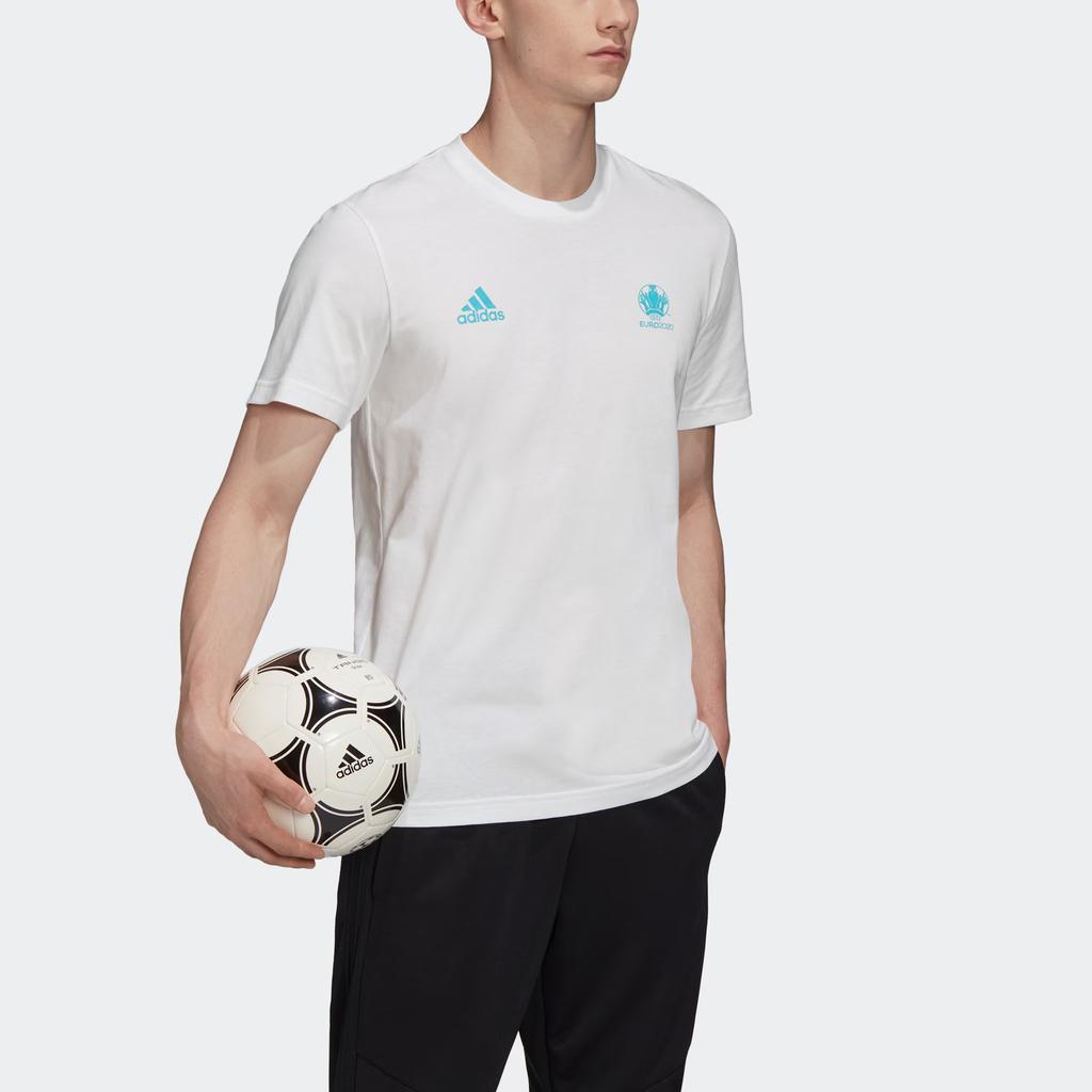 adidas Euro 2020 Map Logo Crew Neck Cotton Short Sleeve T-Shirt Men Tops White FM3725