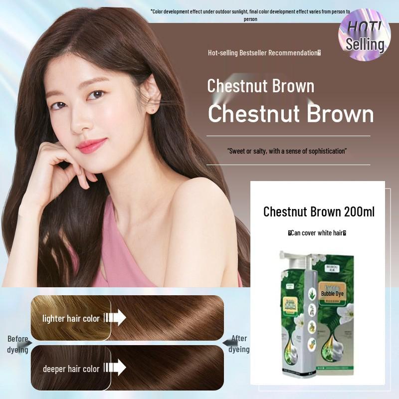 Trendy Plant-Based Bubble Hair Dye for Gray Hair - DIY Unisex Cream, Gentle on Hair