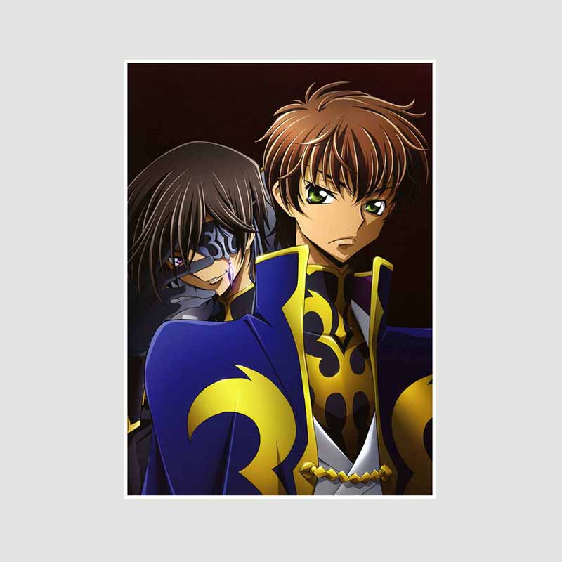 

White Paper Класичне аніме Code Geass Lelouch of The Rebellion Плакат Ретро Плакати та принти Малюнок Wall Art Decor DIY Home Room Decor Painting 30x21cm