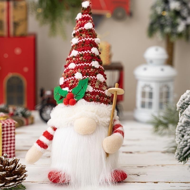 2025 Gnome 30cm Christmas Decorations Light Up Christmas Gnomes Plush Doll Ornaments Knited Elf Dwarf Gift Home Table Decoration