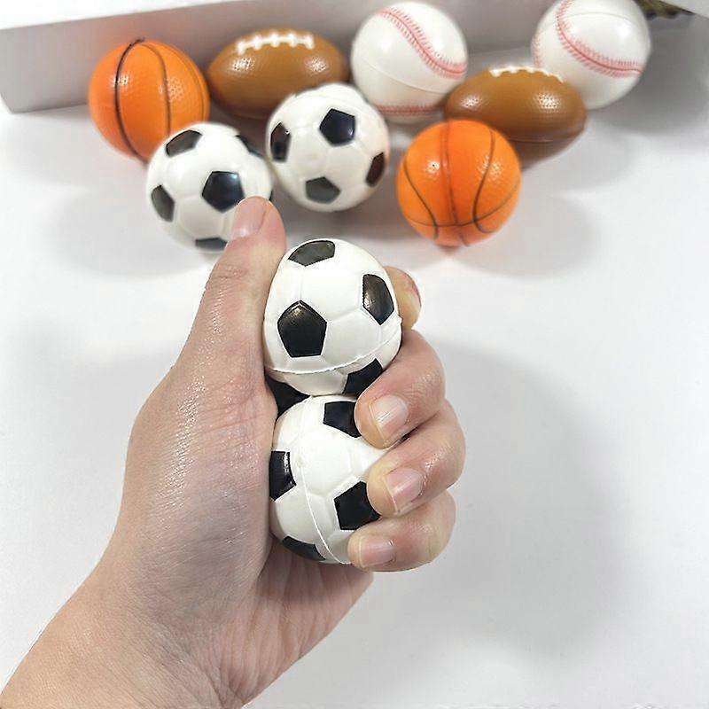 24 Pack Stress Ball Classroom Prizes Party Favor for Kids Prefilled Easter Eggs Foam Sports Squeeze Toys Goodie Bag Stuffers Bouncy Balls Boys Basebal