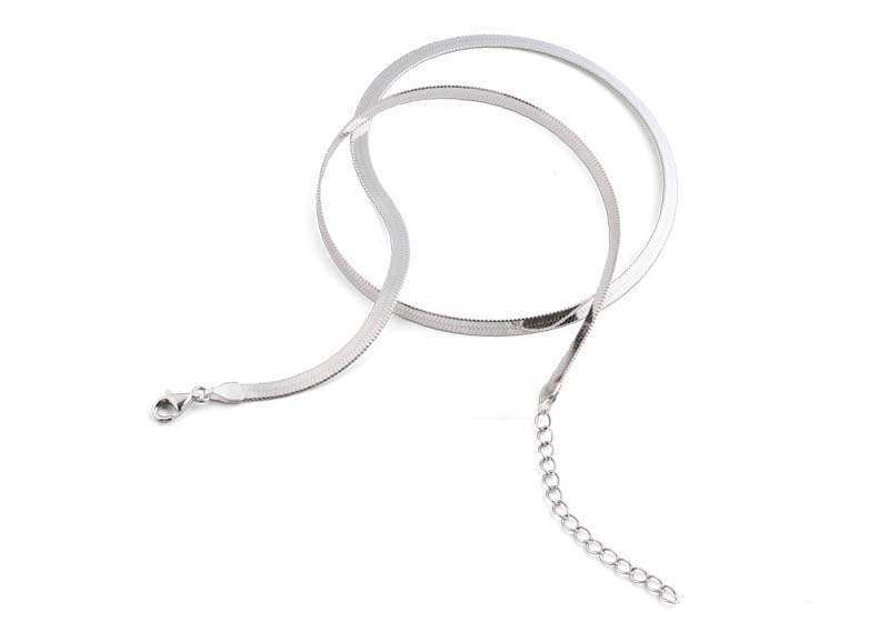 Bebello [Bs-420] 925 Silver Snake Chain Necklace