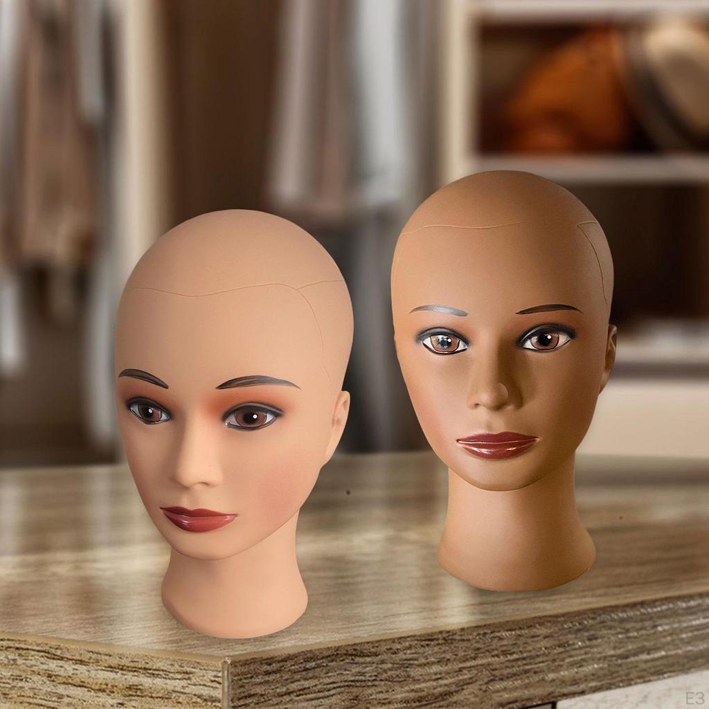 Female Mannequin Head Display Stand Bald Multipurpose Dummy Model Headphones Rack for Sunglasses