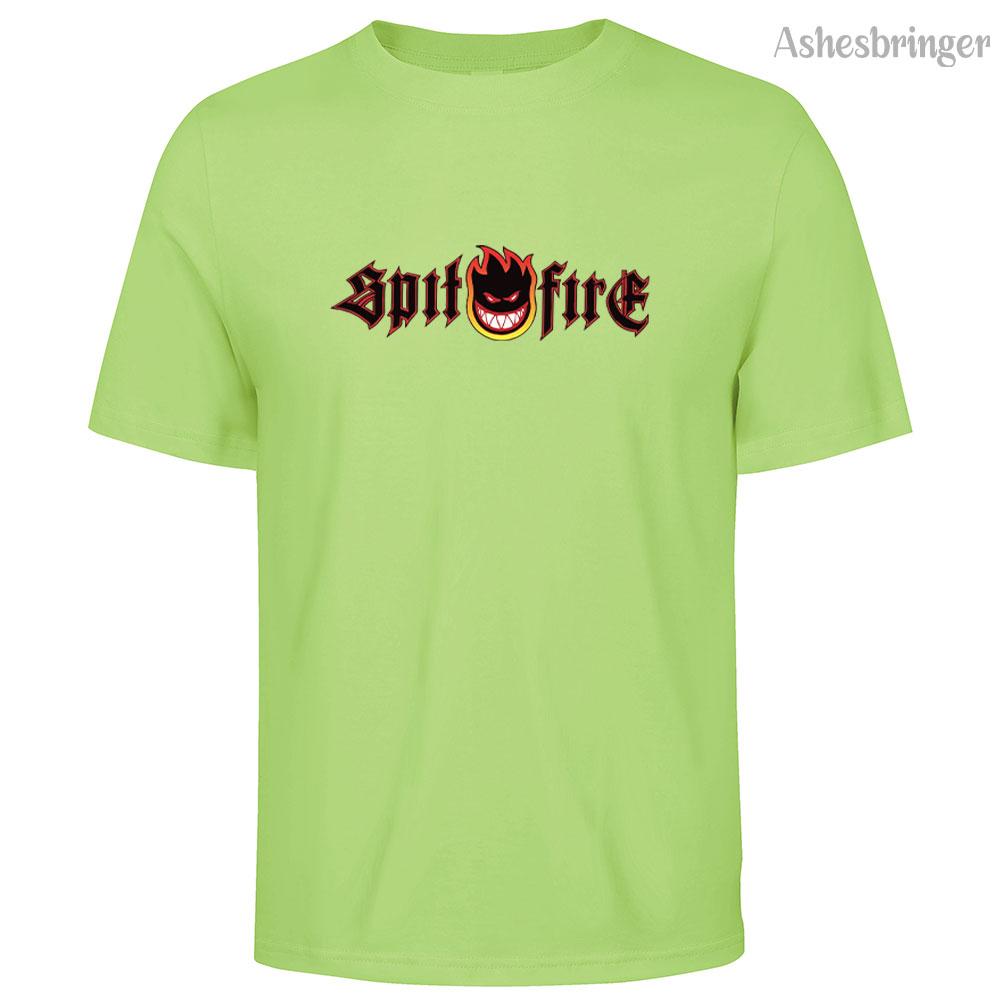 Men's Cotton Spitfire Man T-shirt Round Neck Casual Street Style Fashion Breathable Tops for Men and Women