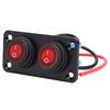 2 Gang Rocker Switch Panel Water Proof On Off Round LED for Automotive Lights Marine Boat Car Truck Vehicles Red