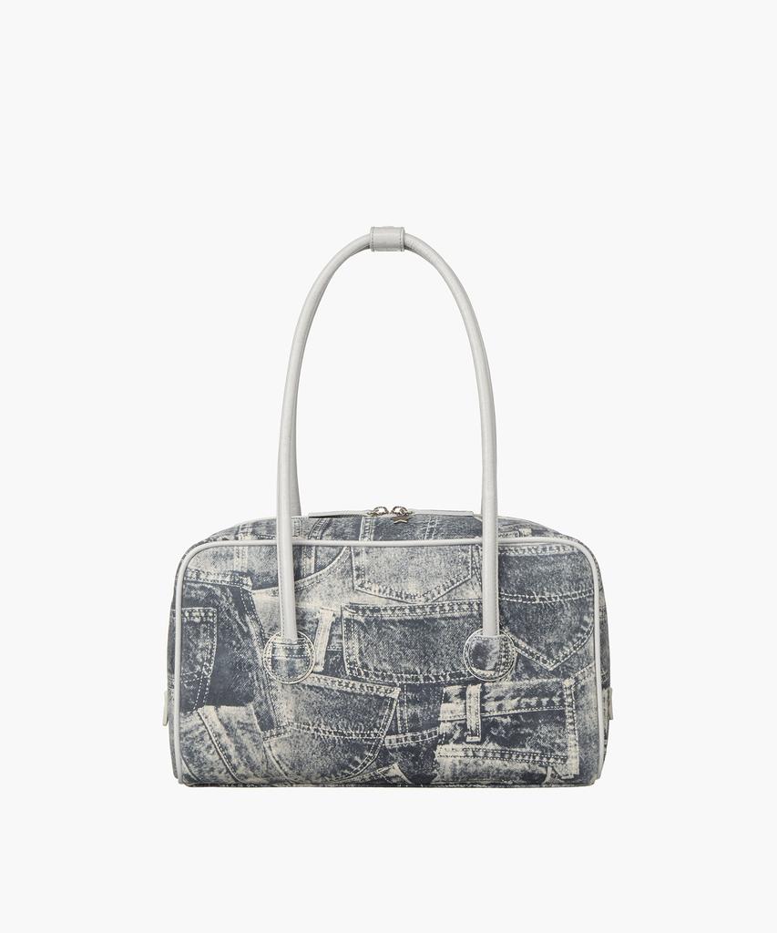 Margesherwood Soft Boston Piping_Light Gray Printed Suede+Crinkle