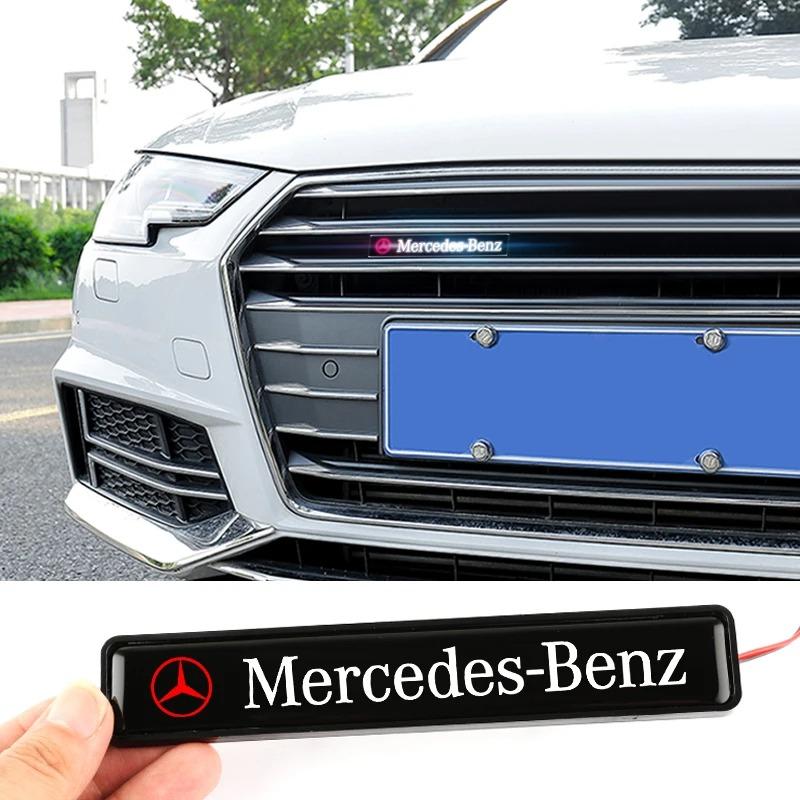 CRB1 Car Decorative Light LED Front Hood Grille Emblem Badge Decor For Mercedes Benz AMG A B C E S CLA GLA GLB GLC GLS W205 W204 W177