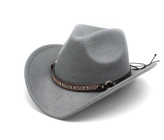 Western Cowboy Hat Woolen Top Hat Big Edge Jazz Felt Hat 10 Colors