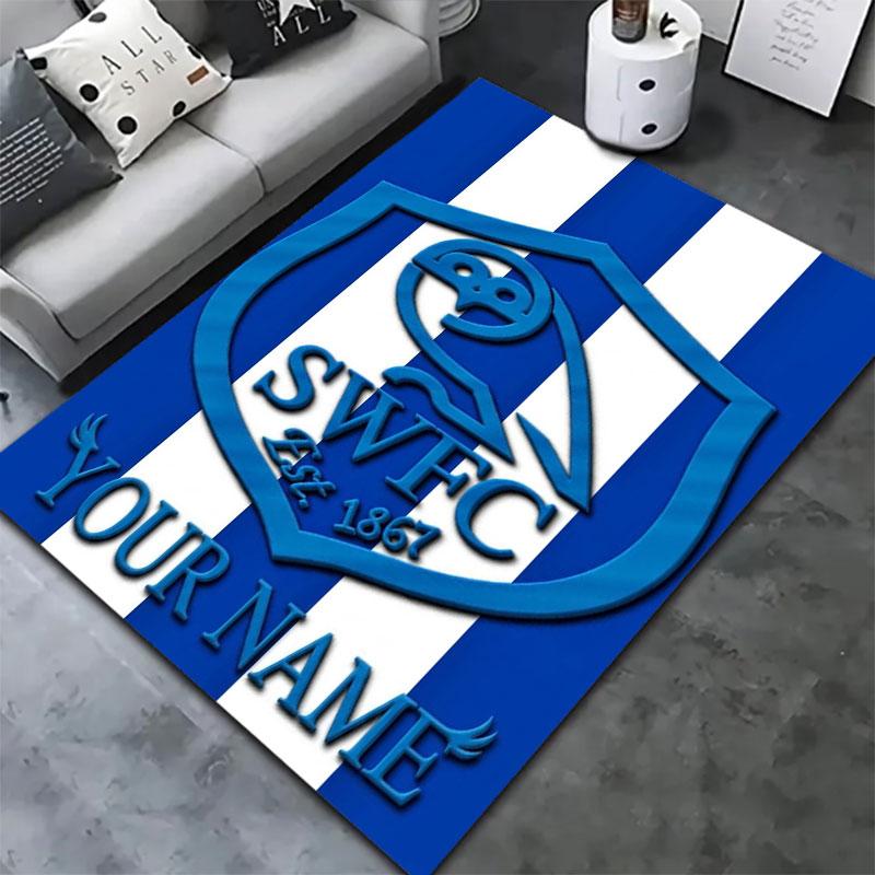 Sheffield Wednesday Football Club Custom Name Carpet Rug for Living Room Bedroom Home Sofa Decoration,Kids play Non-slip Floor Mat