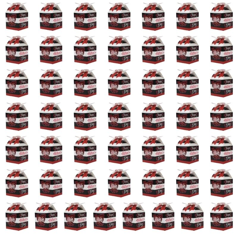 50Pieces Mother Day Candy Boxes Mother Day Cup Cake Paper Boxes Mother Goodie Gift Decorations Mother Day Party Supplies