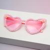 Women Sweet Romantic Heart-shaped Pearl Floral Sunglasses Perfect Gift for Valentine's Day Girlfriend Birthday Gift