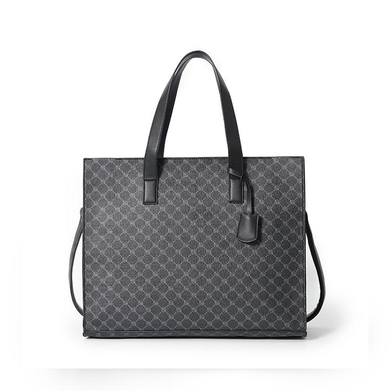 

Мужская осенняя клетчатая сумка-тоут: Повседневная сумка через плечо и для документов