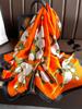 Fashion Elegant Women Silk Scarf Beach Wrap Shawl Vintage Satin Floral Print Sunscreen Bandana Hijab Mujer Scarve Foulard Pareo
