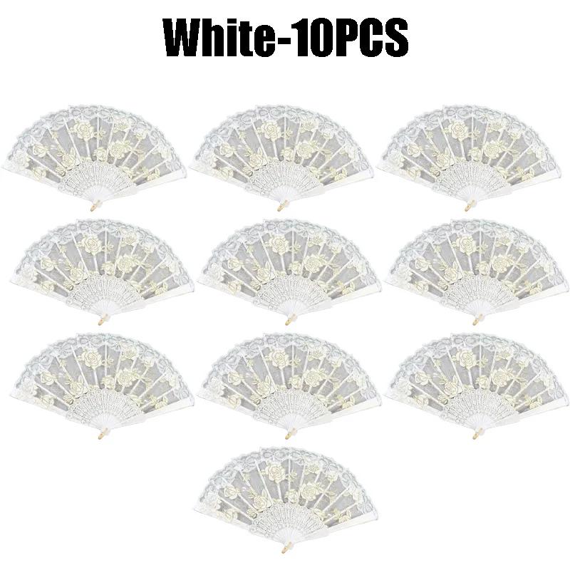 Retro Lolita Folding Lace Fan Portable Sweet Fairy Girl Dark Gothic Court Dance Hand Fan Art Craft Gift Wedding Party Decoration