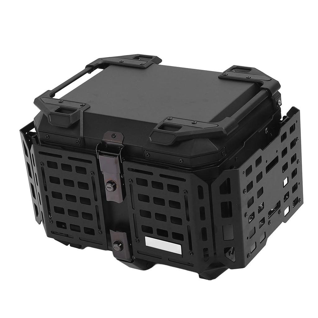 45L Motorcycle Top Case with Security Lock Waterproofing Aluminum Alloy Quick Release Trunk Top Box for Helmet Luggage