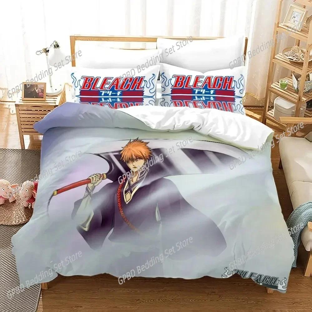 Anime Bleach Kurosaki Ichigo 3D NIEUWE Dekbedovertrek Kussensloop Beddengoed Set Volwassen Jongen Slaapkamer Decoratie Kinderen Enkel Dubbel Groot