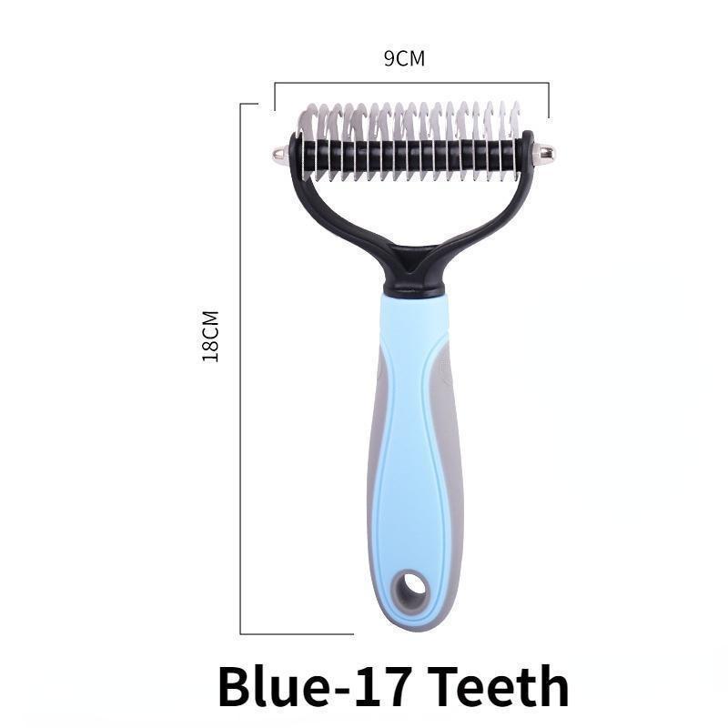 Pente para cães e gatos, cortador de nós para pelos de animais de estimação, ferramentas para remoção de pelos, 11 ou 17 dentes, escova dupla face para pentear e pentear animais de estimação