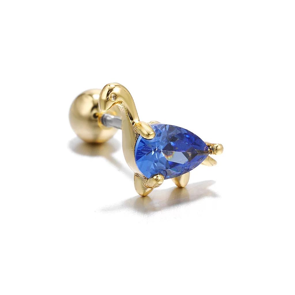 1PC Fashion Moon Ear Cartilage Piercing Earrings Women Stainless Steel Conch Tragus Flower Dinosaur Stud Earrings Body Jewelry